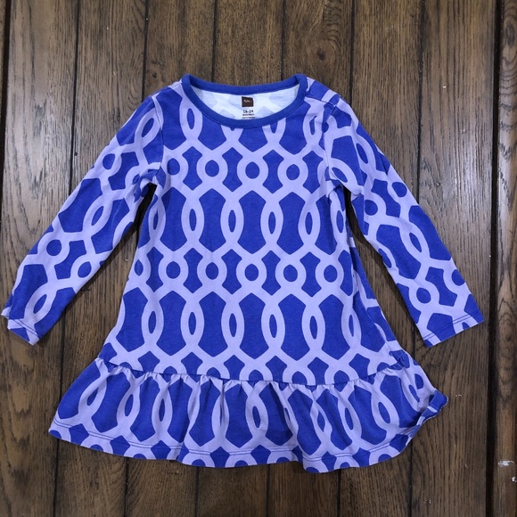 Tea Collection Other - Tea Collection Ruffle Hem Dress 18-24m EUC